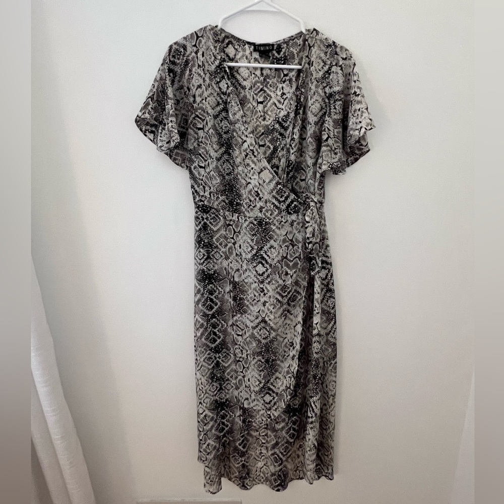 Snakeskin Wrap Dress, M